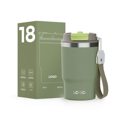 Нержавеющая сталь 16 унций Tumbler с вакуумной изоляции кофейной чашки без BPA крышка на заказ