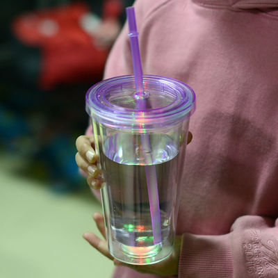 16oz Led питье Питьевая вечеринка Вода мигающие огни освещают чашку Пластиковый Led Double Wall Tumbler