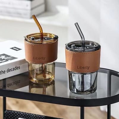 Прозрачные чашки для кофе с крышкой и соломинками для BPA