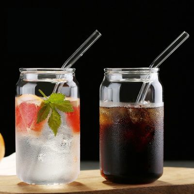Кухня Боросиликатная стеклянная бутылка с водой без BPA с бамбуковыми крышками и стеклянной соломой