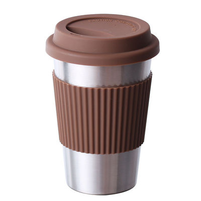Нержавеющая сталь кофейная кружка на заказ 17 унций двойной стены 18/8 Tumbler с силиконовым рукав