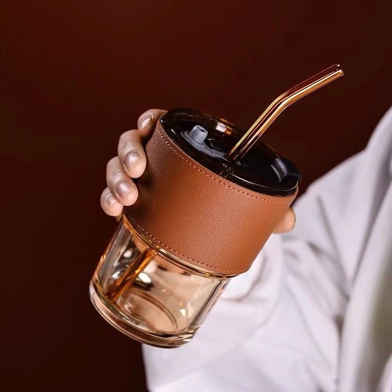 Прозрачные чашки для кофе с крышкой и соломинками для BPA